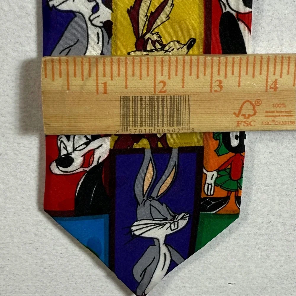 Looney Tunes Mania Silk‎ Necktie Tie Bugs Bunny Marvin The Martian Taz Sylvester